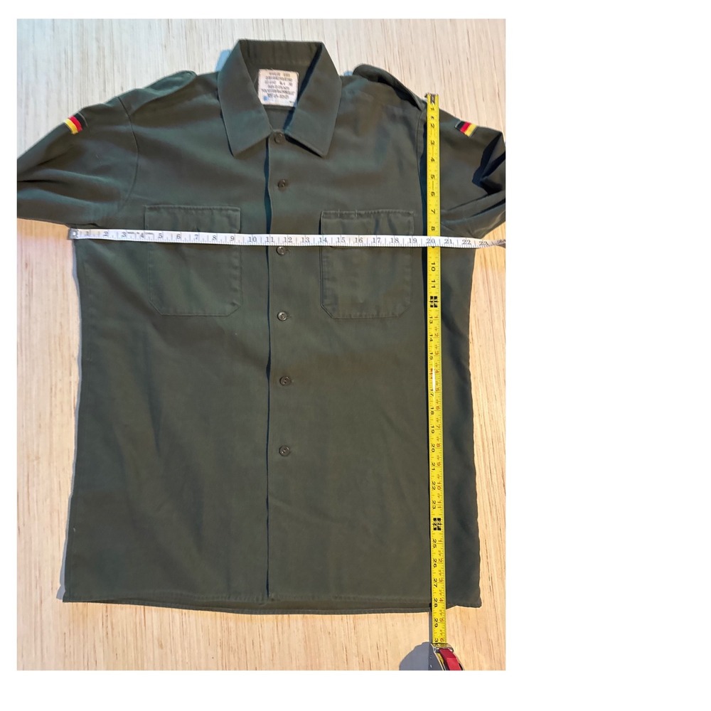 Wahler 8355 German Army Field Shirt Olive Drab Military Surplus Men Size XL 28 - Picture 6 of 6